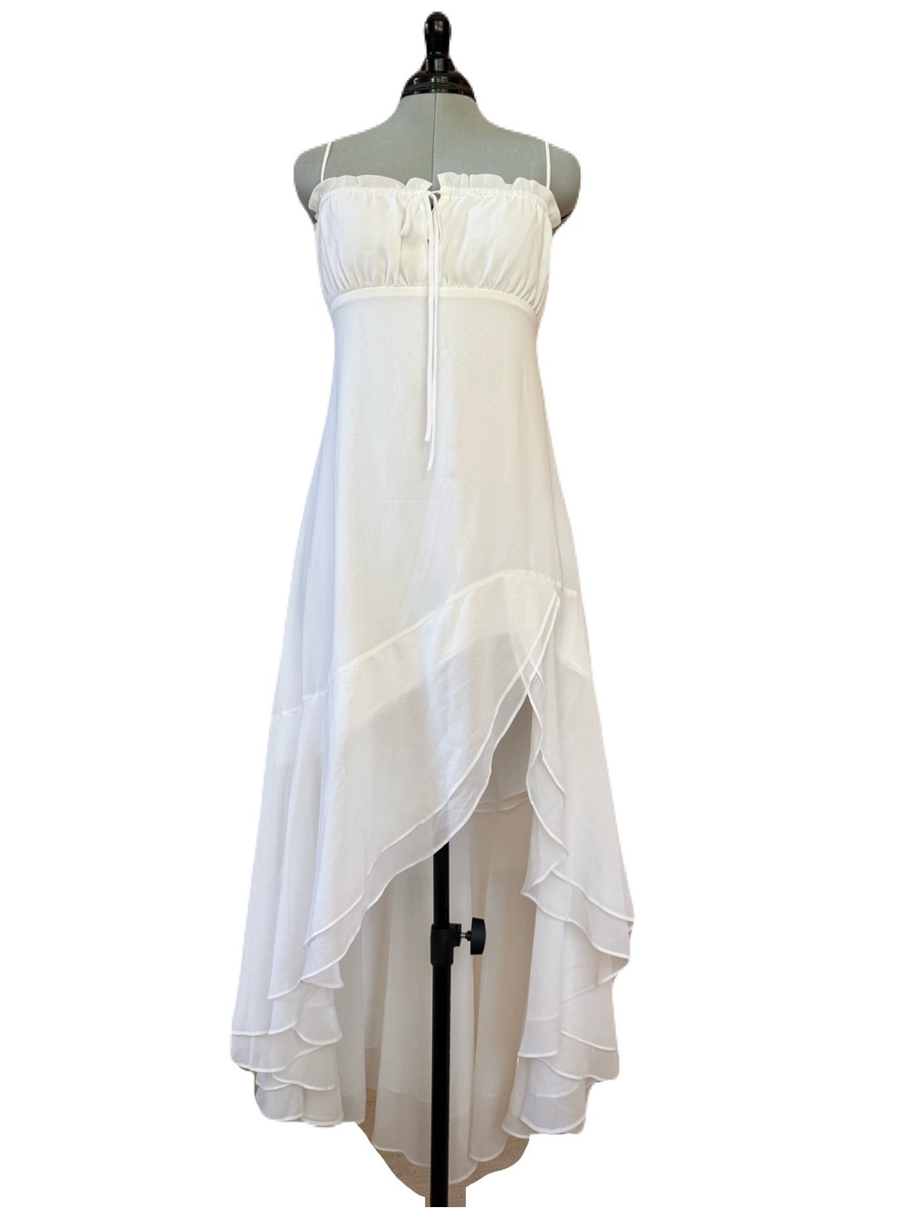 Amanda Uprichard Odelia Ivory High Low Maxi Dress M - Picture 6 of 11